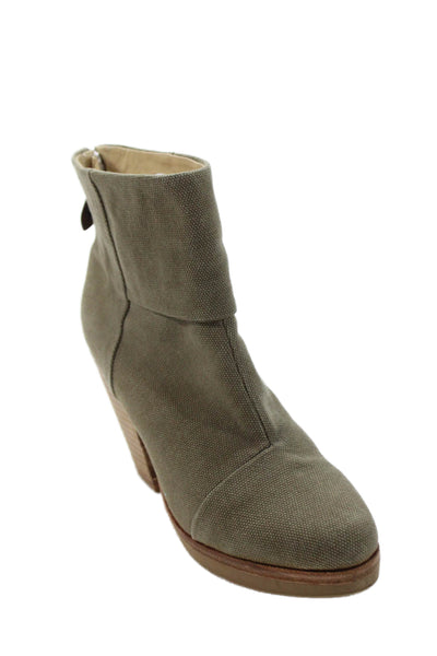 Rag & Bone Womens Zip Up Round Toe Ankle Boots Green Size 38.5 8.5