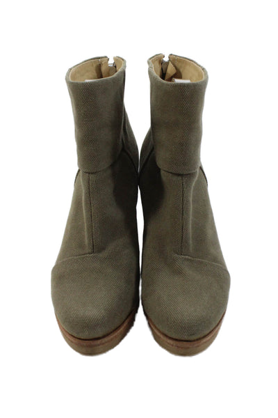 Rag & Bone Womens Zip Up Round Toe Ankle Boots Green Size 38.5 8.5