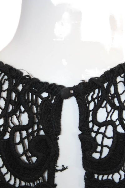 Nightcap Clothing Womens Cotton Eyelet Embroidered Jumpsuit Black Size 4