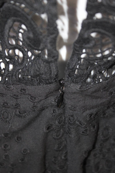 Nightcap Clothing Womens Cotton Eyelet Embroidered Jumpsuit Black Size 4