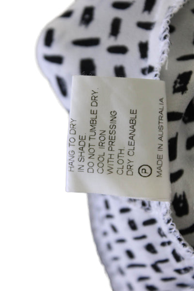 Bec & Bridge Womens Geometric Print Sleeveless Halter Neck Romper White Size 6
