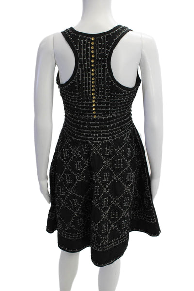 Leifsdottir Anthropologie Womens Sleeveless A Line Dress Black Cotton Size 2
