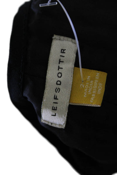 Leifsdottir Anthropologie Womens Sleeveless A Line Dress Black Cotton Size 2