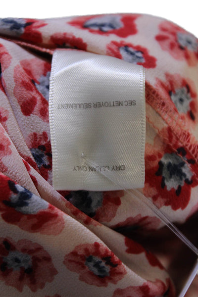 Rebecca Taylor Womens Silk Floral Print A Line Dress Pink Red Size 4