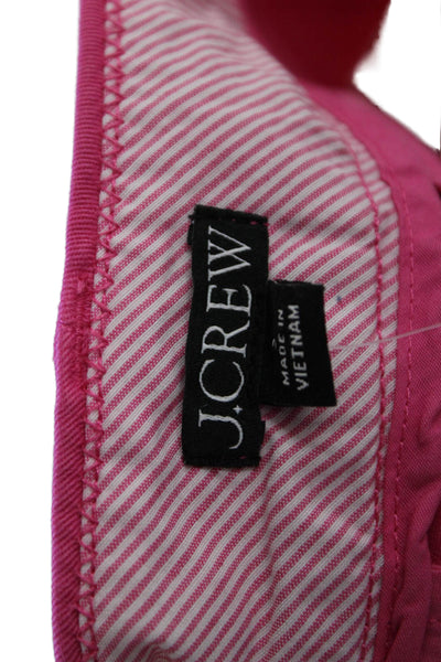 J Crew Womens Mid Rise Zip Up Chino Shorts Pink Cotton Size 2