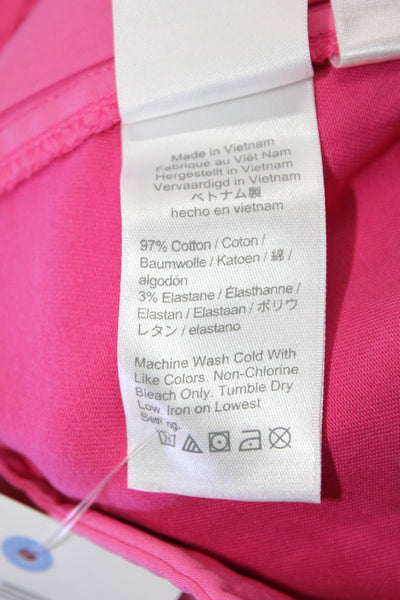 J Crew Womens Mid Rise Zip Up Chino Shorts Pink Cotton Size 2
