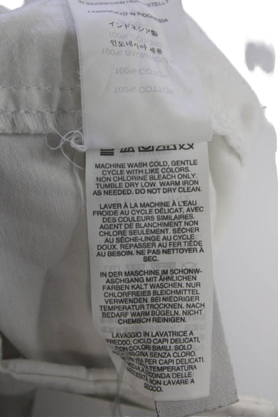 J Crew Womens Mid Rise Zip Up Chino Shorts White Cotton Size 2