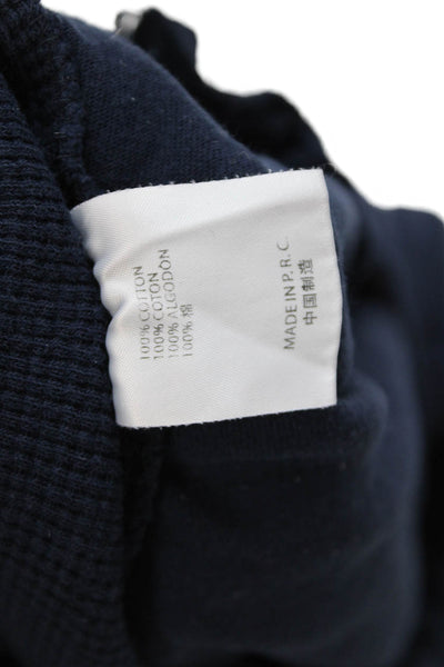 Brandy Melville Womens Elastic Waistband High Rise Knit Pants Navy Cotton Medium