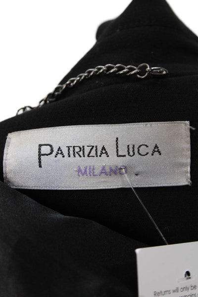 Patrizia Luca Womens Zippered Pocket Detail Plaid Panel Jacket Black Size S