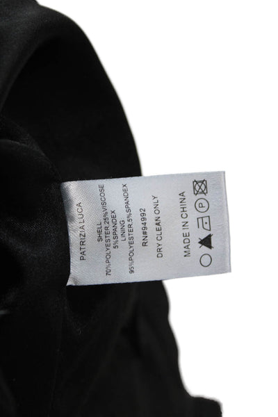 Patrizia Luca Womens Zippered Pocket Detail Plaid Panel Jacket Black Size S