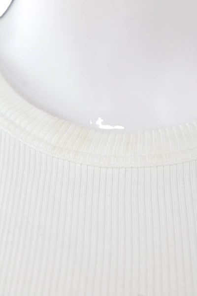 Theory Womens Cotton Round Neck Casual Basic Tank Top White Size P