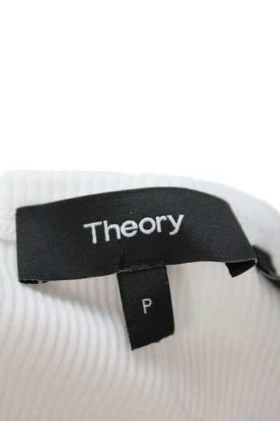 Theory Womens Cotton Round Neck Casual Basic Tank Top White Size P