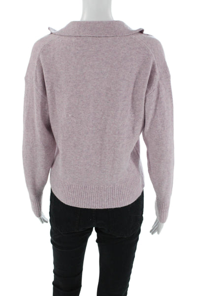 J Crew Womens Knitted Collared Long Sleeve Cropped Sweater Purple Size XS