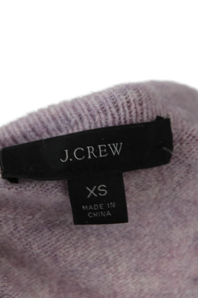 J Crew Womens Knitted Collared Long Sleeve Cropped Sweater Purple Size XS