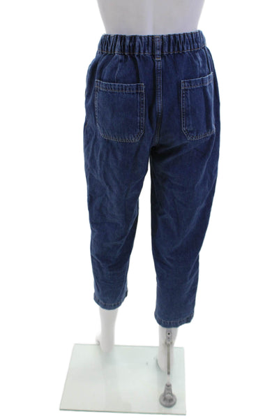 Zara Womens High Rise Zip Up Slim leg Jeans Blue Cotton Size 2