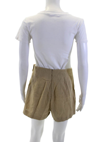 Zara Womens A Line Mini Skort Beige Cotton Size Medium