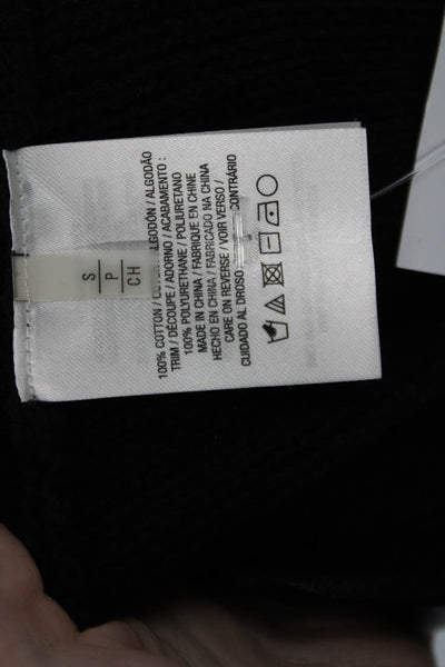 T Tahari Womens Cropped Cardigan Sweater Black Cotton Size Small