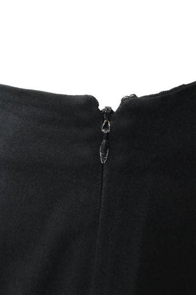 Elie Tahari Womens High Rise Slim Leg Chino Pants Black Cotton Size 2