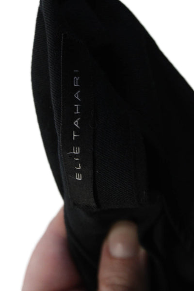 Elie Tahari Womens High Rise Slim Leg Chino Pants Black Cotton Size 2