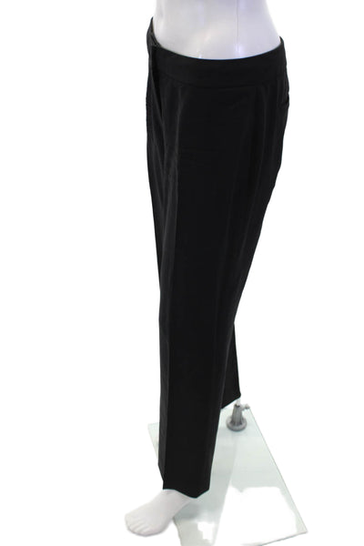 Elie Tahari Womens Creased Straight Leg Dress Pants Black Wool Size 4