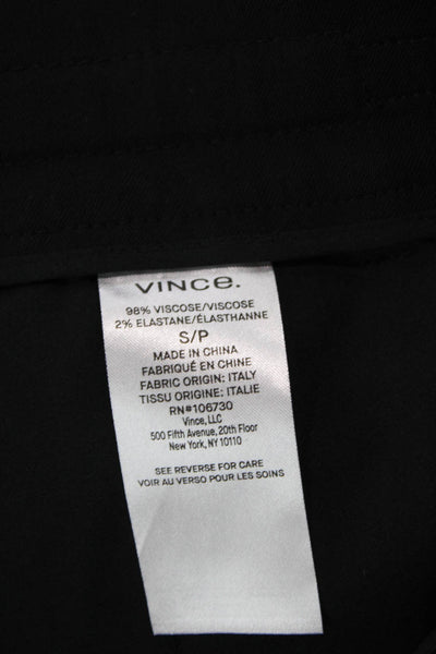 Vince Womens High Rise Drawstring Pleated Cuff Ankle Trouser Pants Black Size S