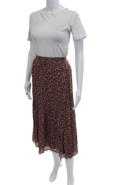 Ba&Sh Womens Floral Print Pleated Front Tiered Zip Side Skirt Multicolor Size 1