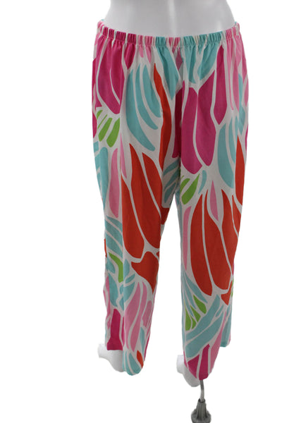 Natori Womens Abstract Print Wide Legged Pajama Bottoms Multicolor Size M