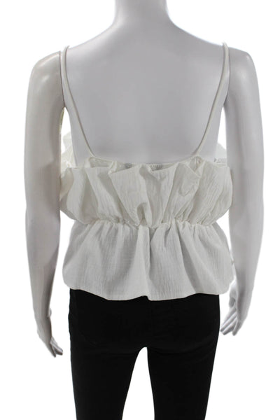 Zara Womens Layered Spaghetti Strap Crop Top White Size Large