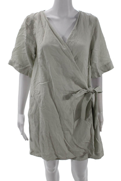 COS Womens Short Sleeves V Neck Wrap Dress Grey Size Extra Small