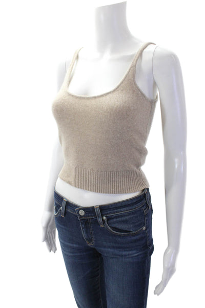 J Crew Womens Scoop Neck Cashmere Knit Cropped Tank Top Brown Size XS