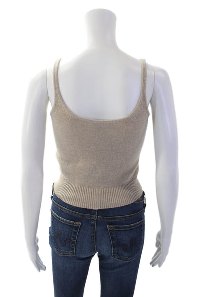 J Crew Womens Scoop Neck Cashmere Knit Cropped Tank Top Brown Size XS