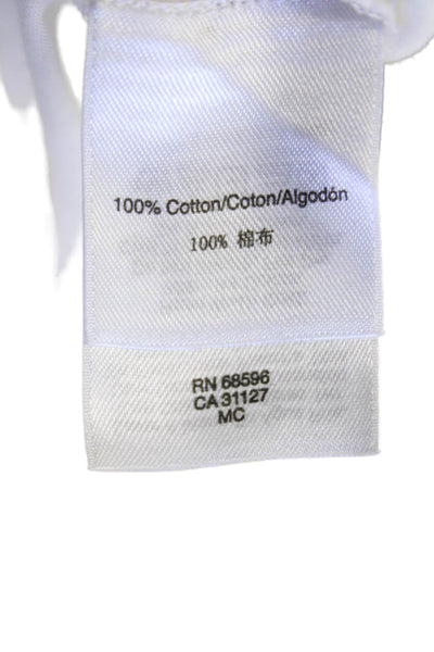 DKNY Womens Cotton Long Sleeve Round Neck Top White Size M