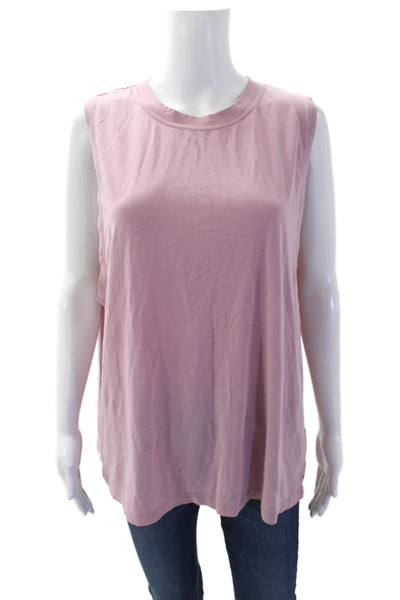 Lululemon Womens Textured Sleeveless Round Neck Tank Top Pink Size 10