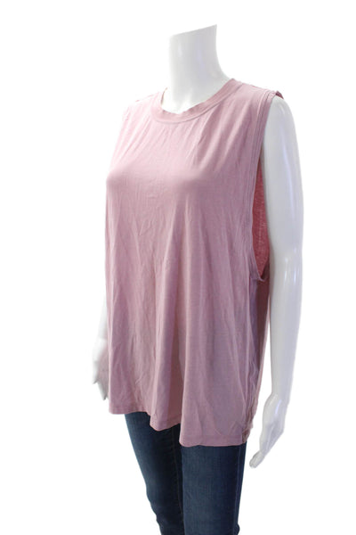 Lululemon Womens Textured Sleeveless Round Neck Tank Top Pink Size 10