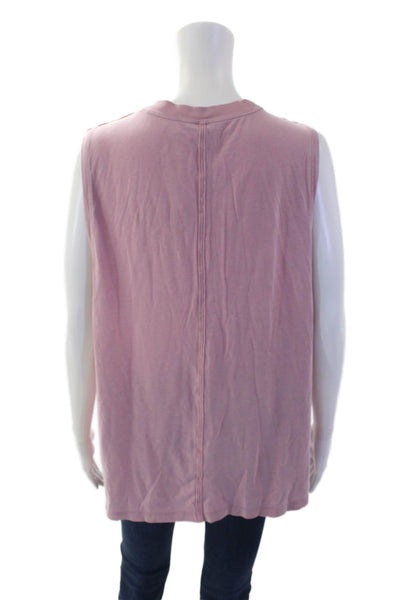 Lululemon Womens Textured Sleeveless Round Neck Tank Top Pink Size 10