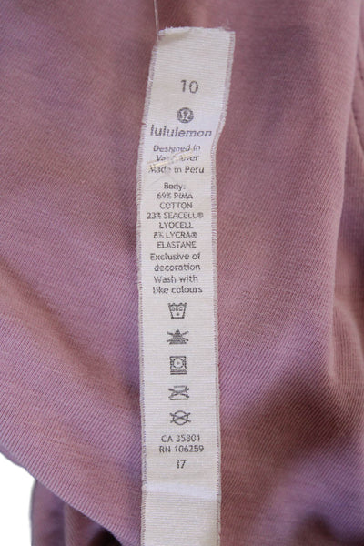 Lululemon Womens Textured Sleeveless Round Neck Tank Top Pink Size 10