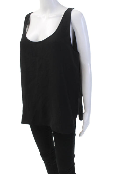 Adam Adam Lippes Womens Silk Scoop Neck Tank Top Blouse Black Size 12