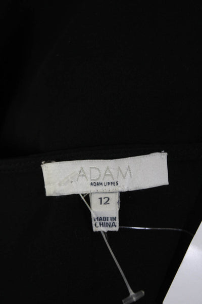 Adam Adam Lippes Womens Silk Scoop Neck Tank Top Blouse Black Size 12