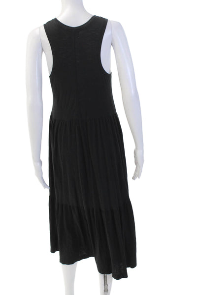 Nation LTD Womens Pima Cotton Scoop Neck Sleeveless Maxi Dress Black Size S