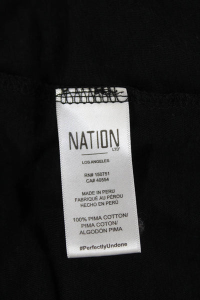 Nation LTD Womens Pima Cotton Scoop Neck Sleeveless Maxi Dress Black Size S