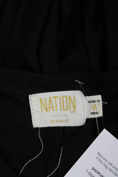 Nation LTD Womens Pima Cotton Scoop Neck Sleeveless Maxi Dress Black Size S