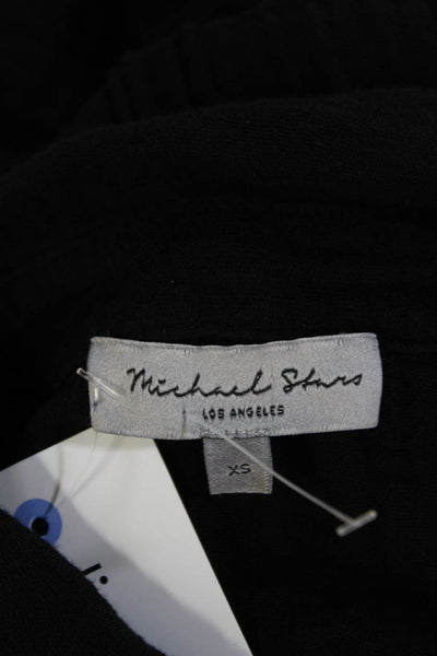 Michael Stars Womens Cotton 3/4 Sleeve Button Up Shirt Dress Black Size XS