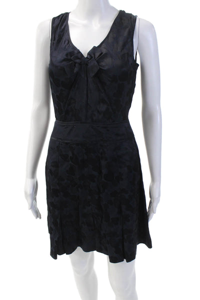 Marc By Marc Jacobs Womens Silk Blend Bow Detail Sleeveless Dress Navy Size 2