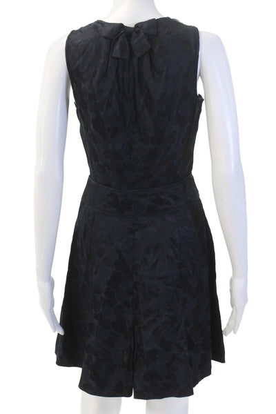 Marc By Marc Jacobs Womens Silk Blend Bow Detail Sleeveless Dress Navy Size 2