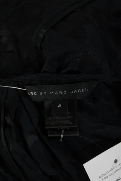 Marc By Marc Jacobs Womens Silk Blend Bow Detail Sleeveless Dress Navy Size 2