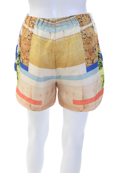Clover Canyon Womens Graphic Print Elastic Waist Shorts Multicolor Size XS
