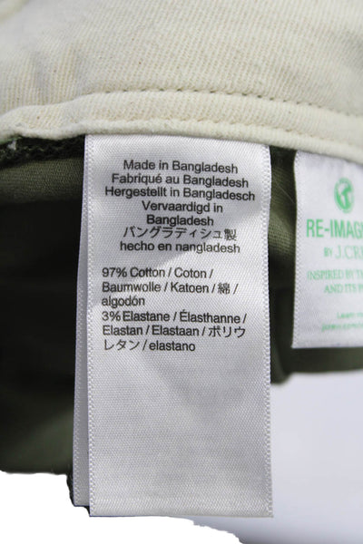 J Crew Mens Cotton Stretch Flat Front Straight Leg Pants Green Size 34x32