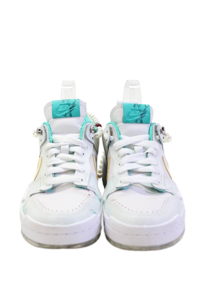Nike Womens Lace Up Nike Dunk Low Disrupt Forbidden City Sneakers White Blue 8