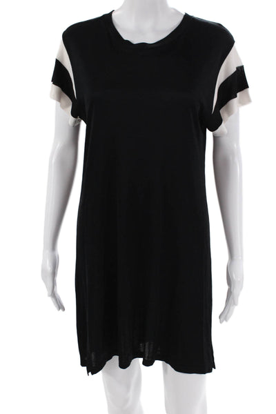 Rag & Bone Womens Knit Striped Short Sleeve T-Shirt Dress Black Size S