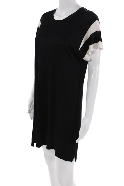 Rag & Bone Womens Knit Striped Short Sleeve T-Shirt Dress Black Size S